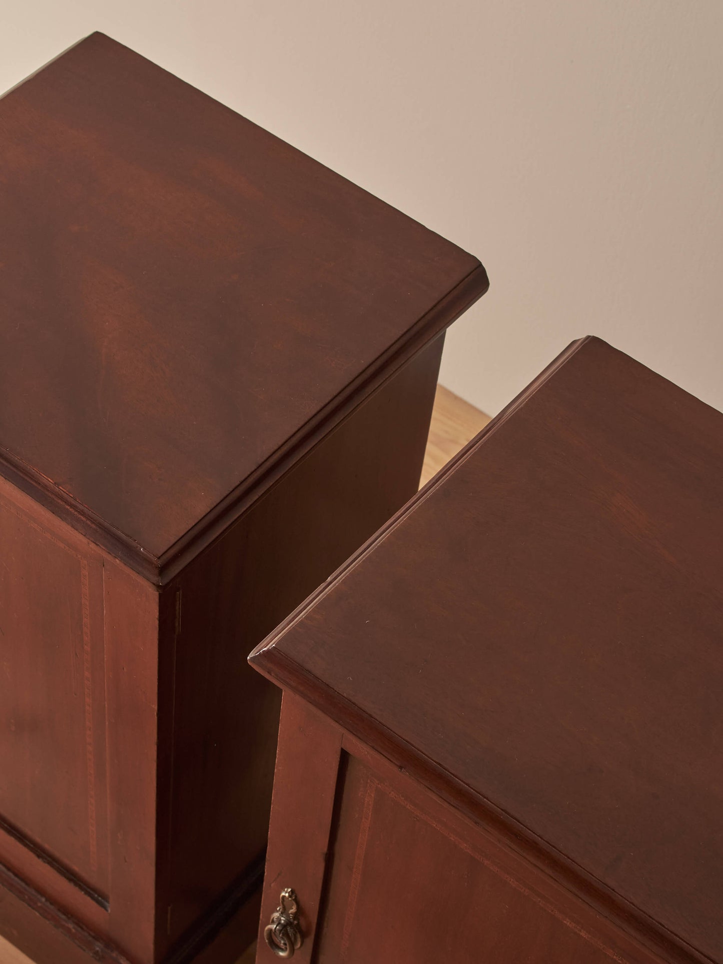 Pair of mahogany Edwardian bedside cabinets