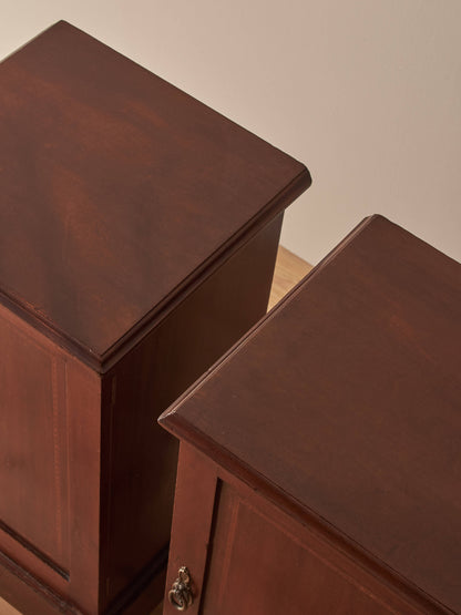 Pair of mahogany Edwardian bedside cabinets