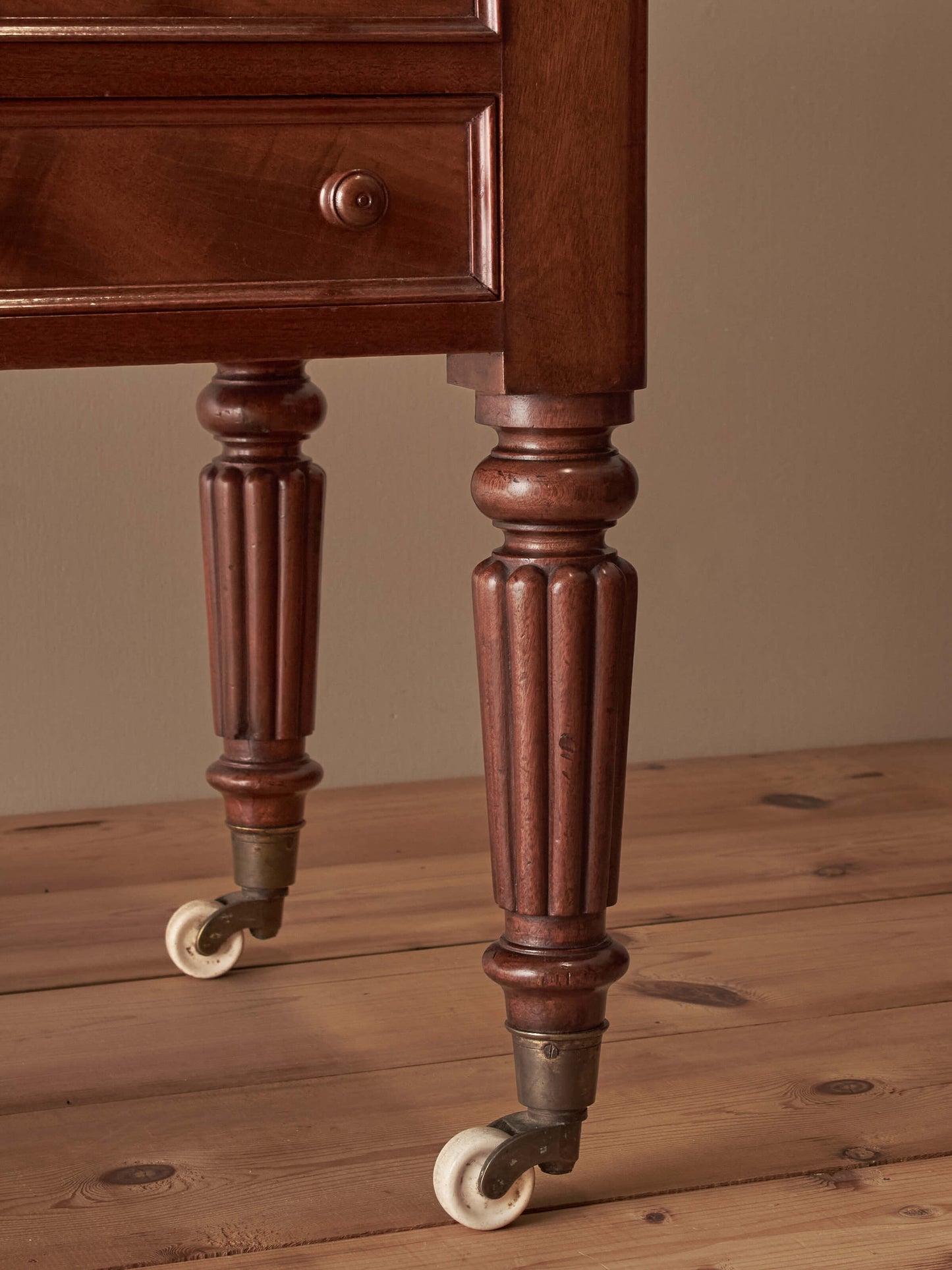 Victorian mahogany desk on castors by T.H.Filmer