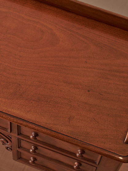 Victorian mahogany desk on castors by T.H.Filmer