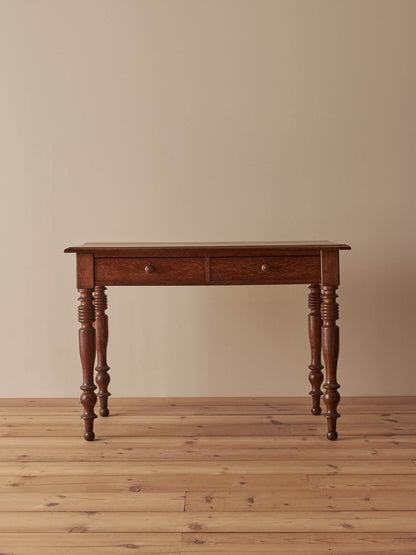 French antique oak bobbin desk