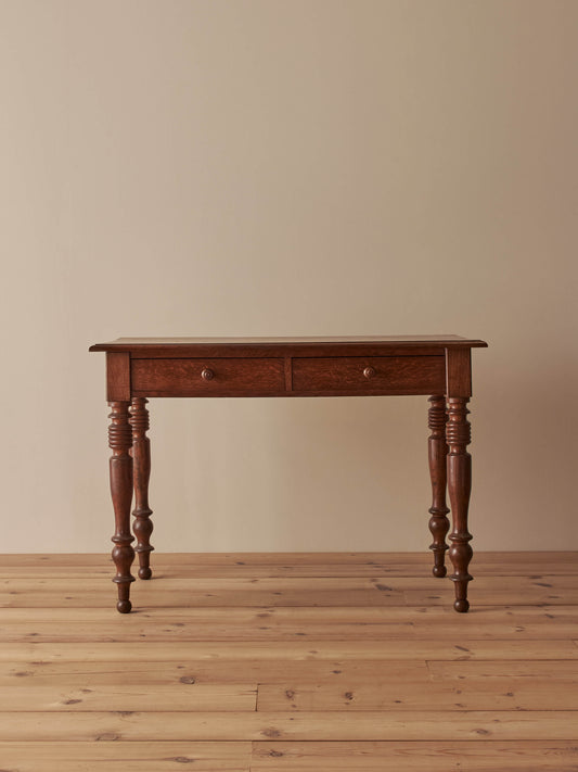 French antique oak bobbin desk