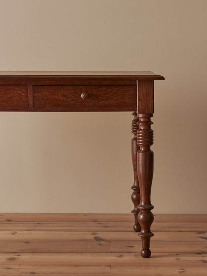 French antique oak bobbin desk