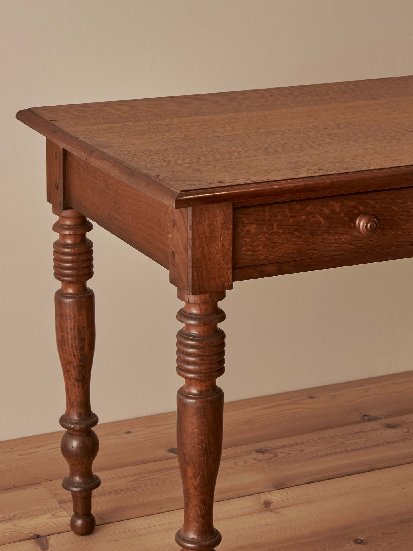 French antique oak bobbin desk