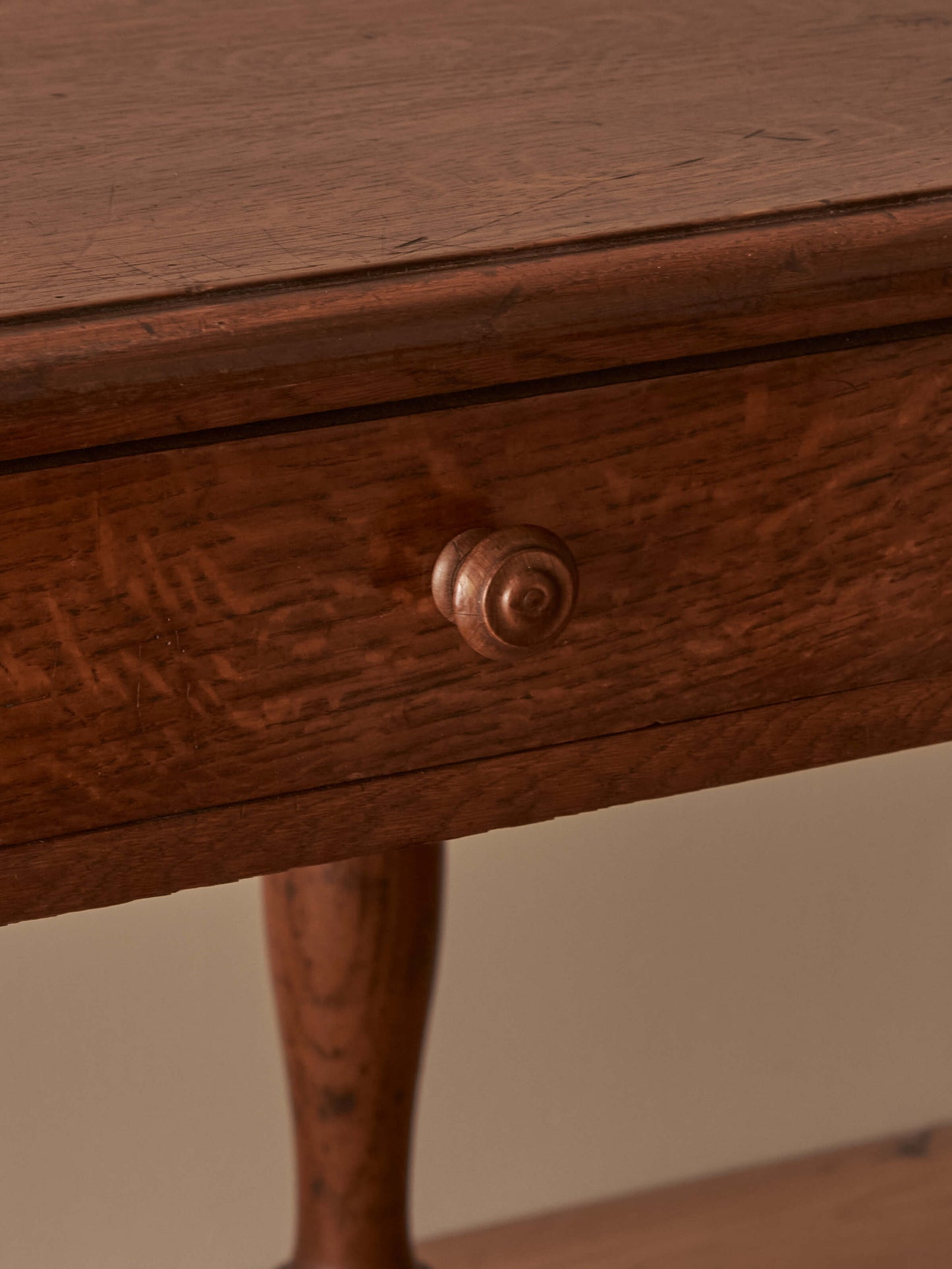 French antique oak bobbin desk
