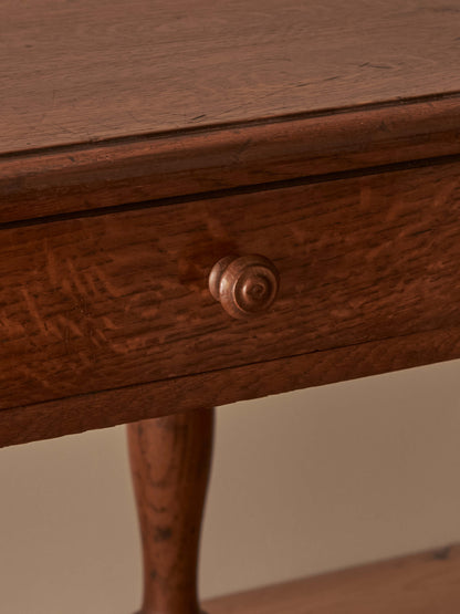 French antique oak bobbin desk