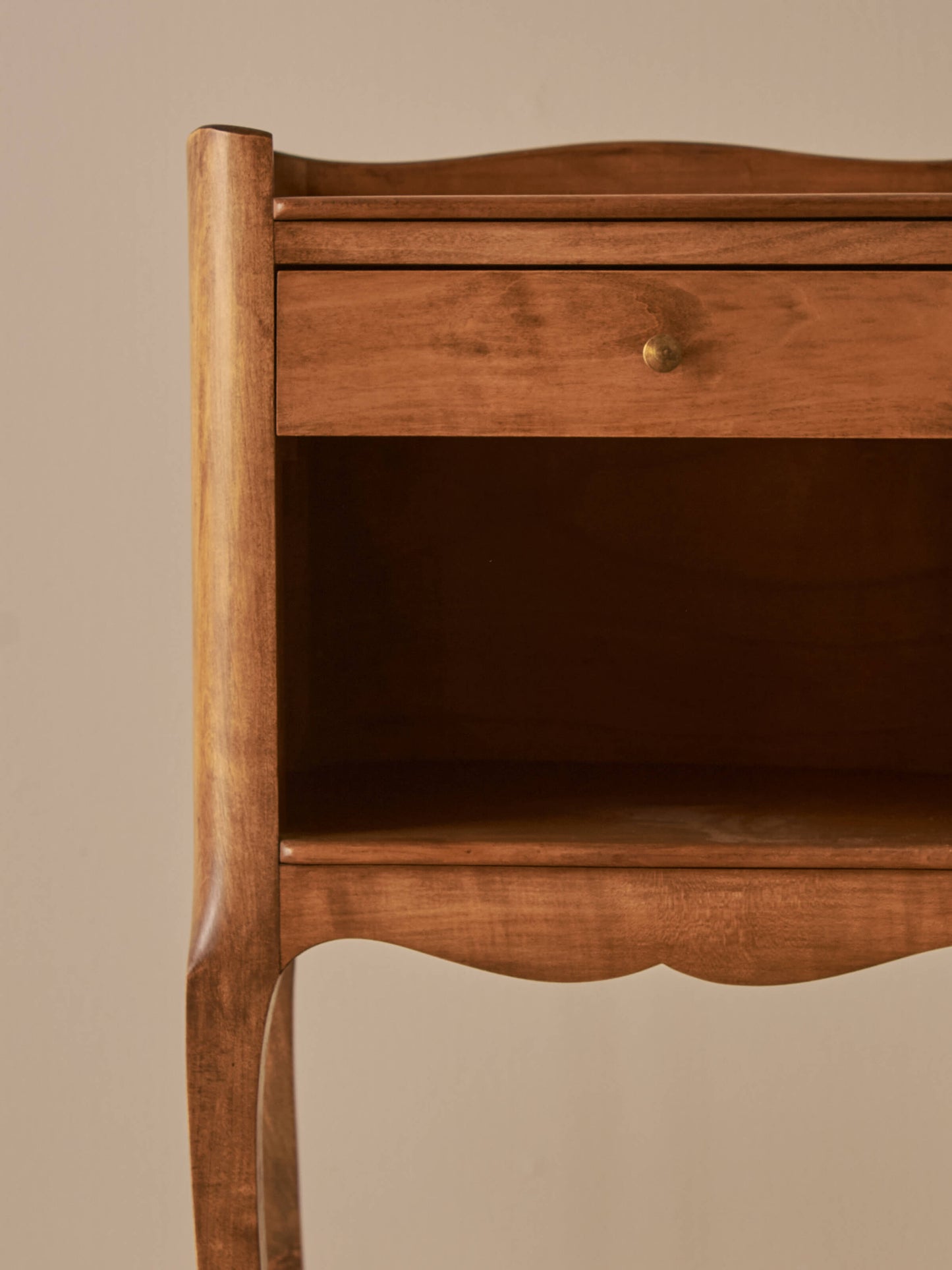 Pair of French cherry wood bedside tables