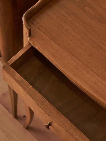 Pair of French cherry wood bedside tables