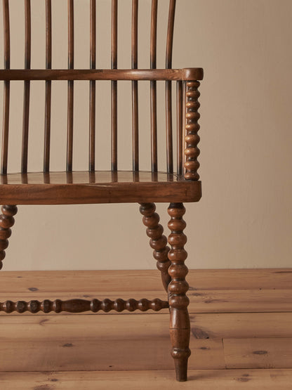 Victorian elm and beech bobbin Windsor chair