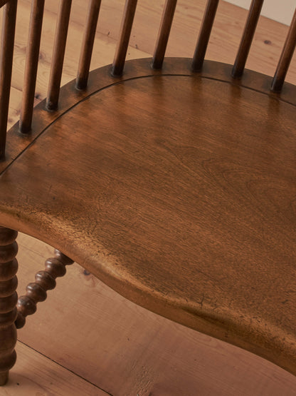 Victorian elm and beech bobbin Windsor chair