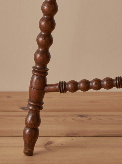 French vintage oak octagonal bobbin table