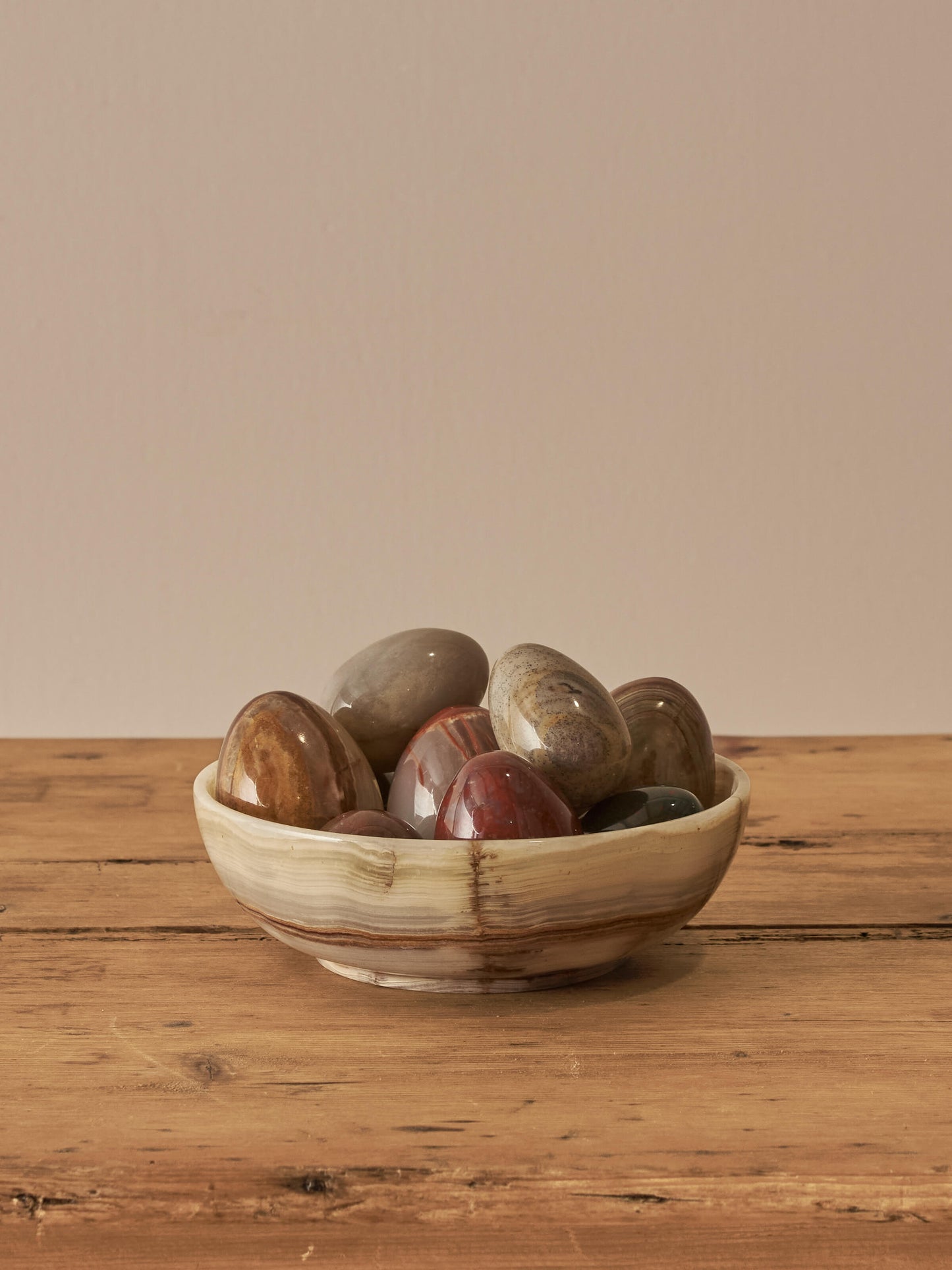 Collection of ten mixed stone eggs