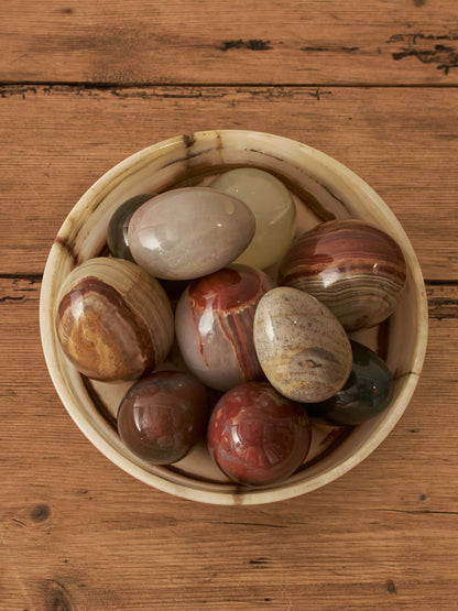 Collection of ten mixed stone eggs