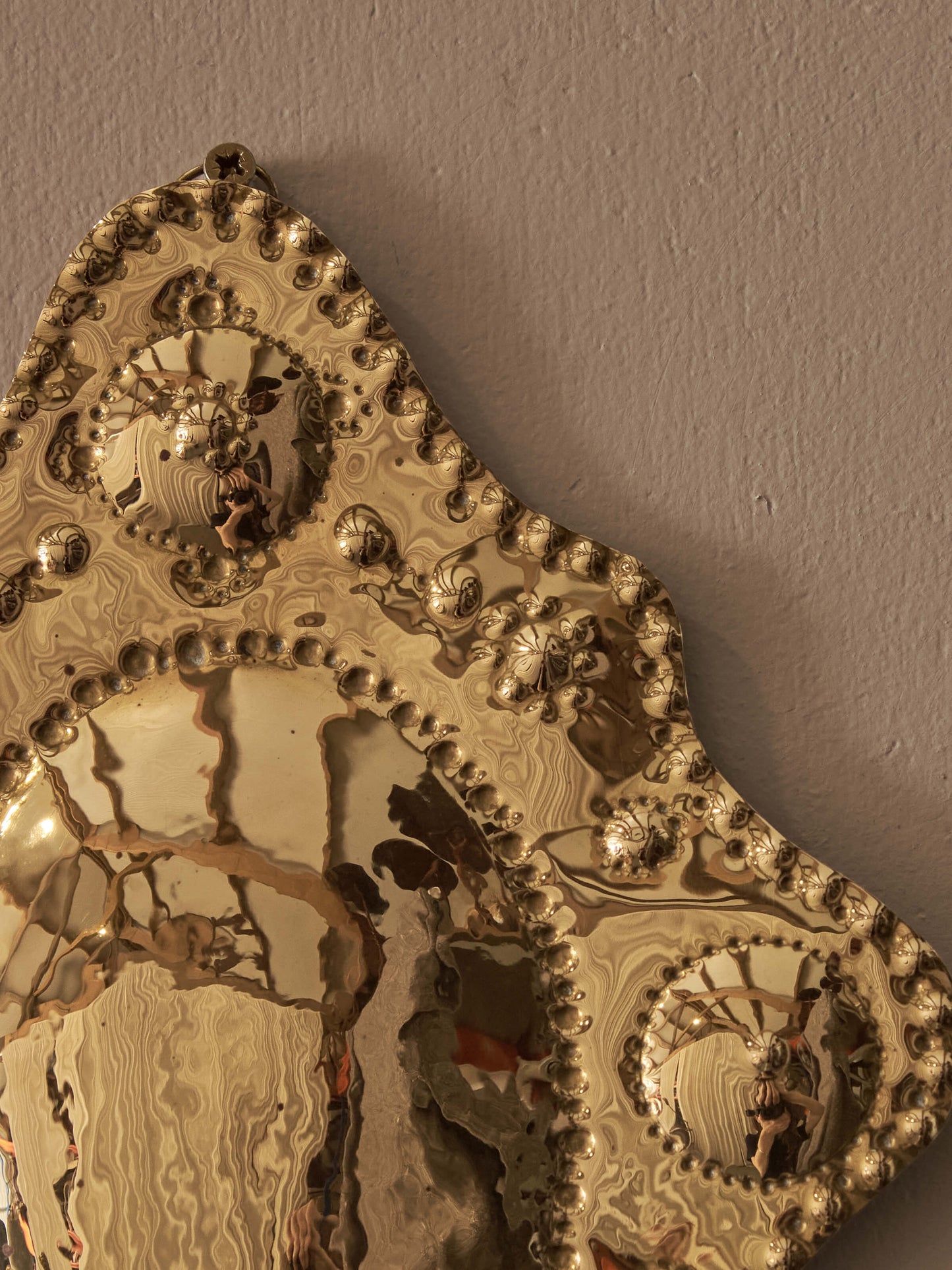 Mid-century Swedish reporosse brass candle sconces