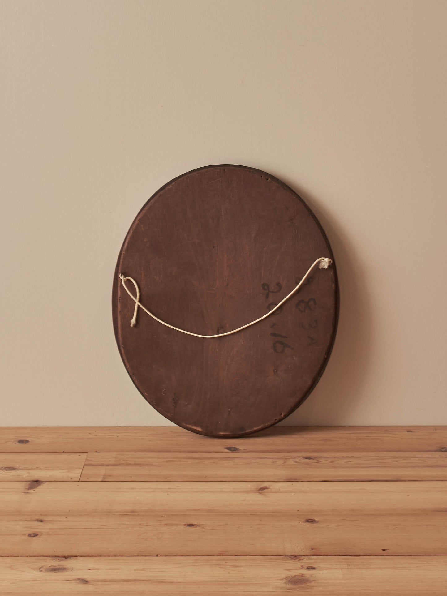 Antique oval oak rope-twist mirror