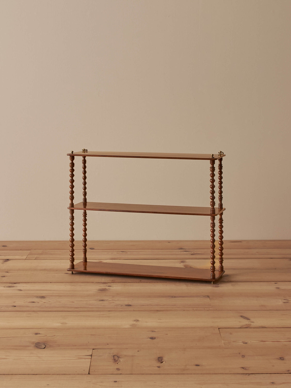 French antique mahogany bobbin wall-shelf
