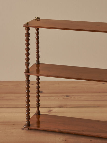 French antique mahogany bobbin wall-shelf