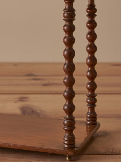 French antique mahogany bobbin wall-shelf