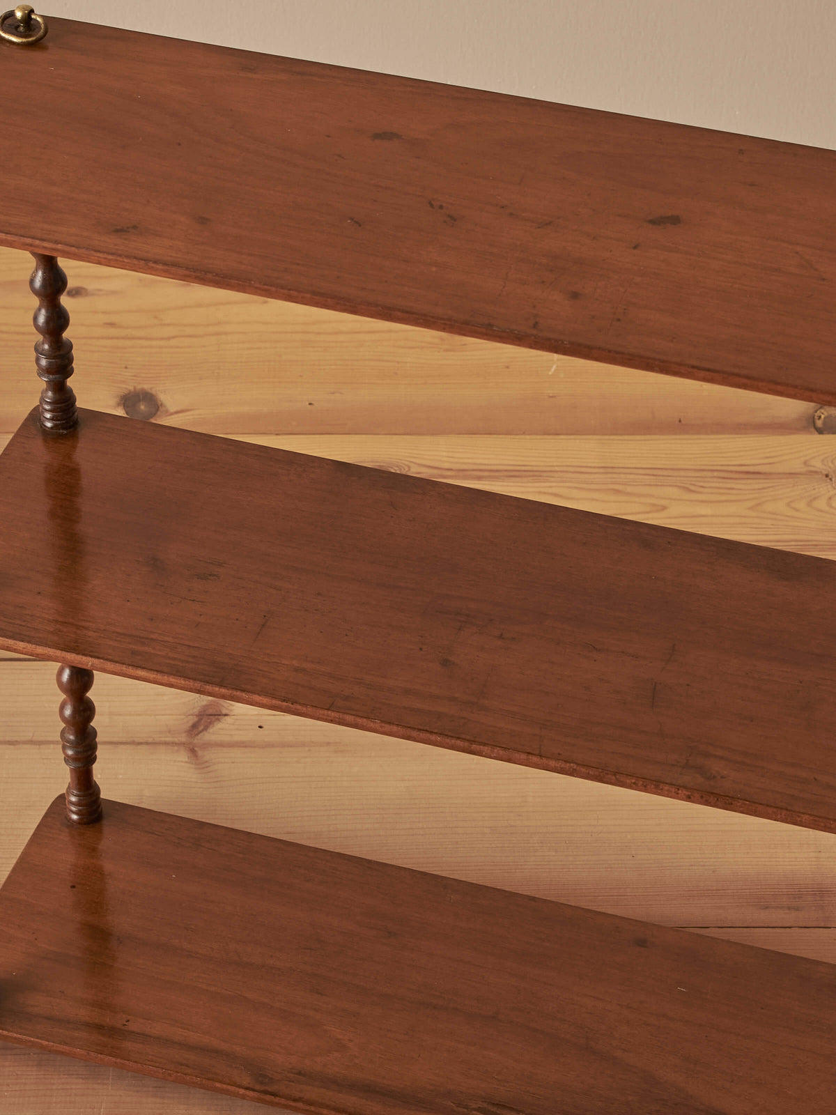 French antique mahogany bobbin wall-shelf