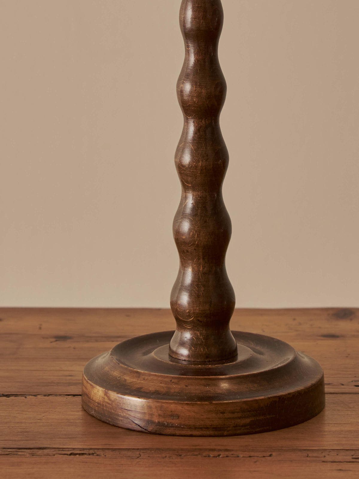 French beech bobbin table lamp