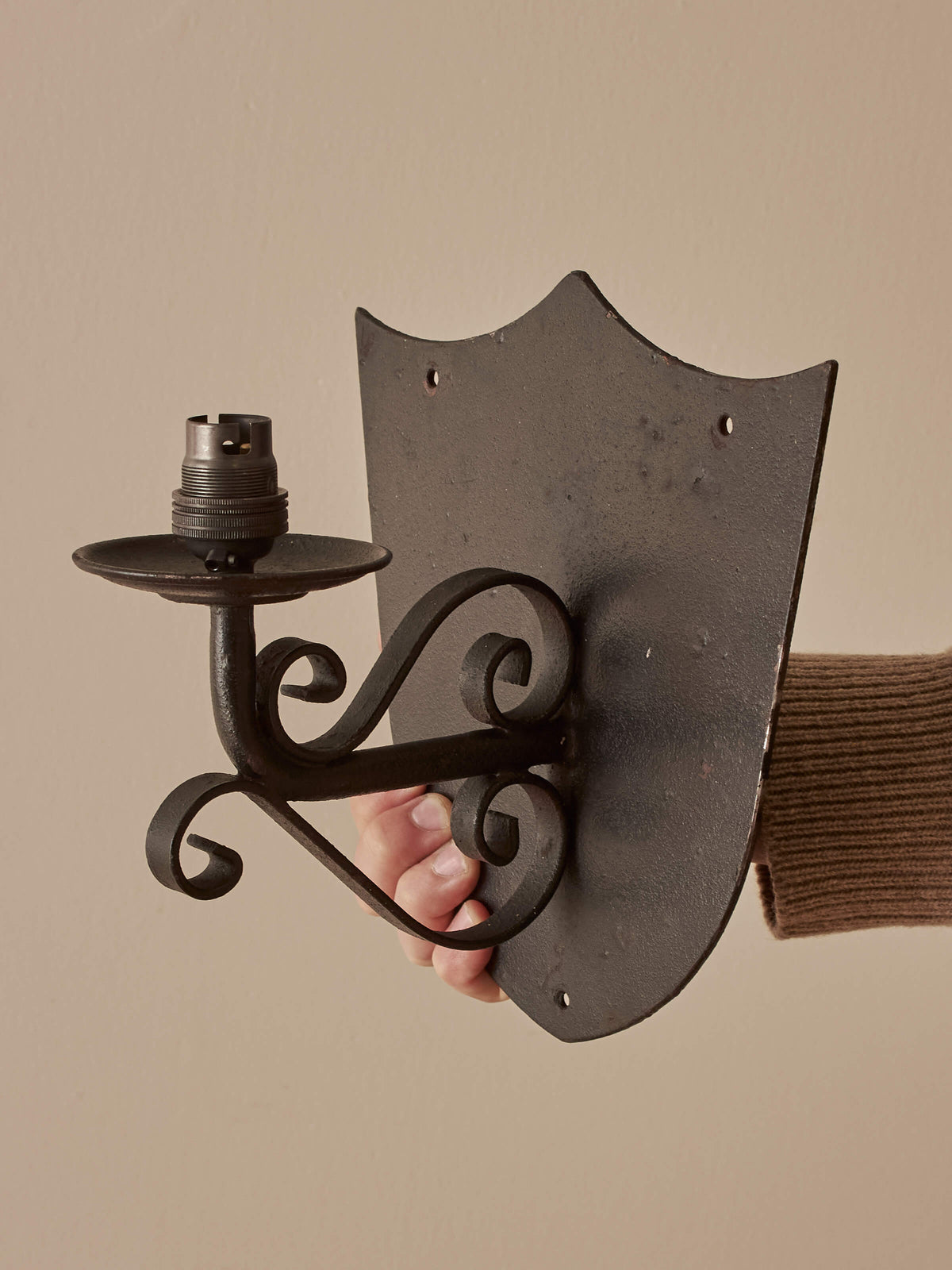 20th-century metal shield wall lights