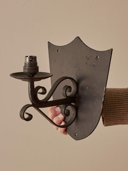 20th-century metal shield wall lights