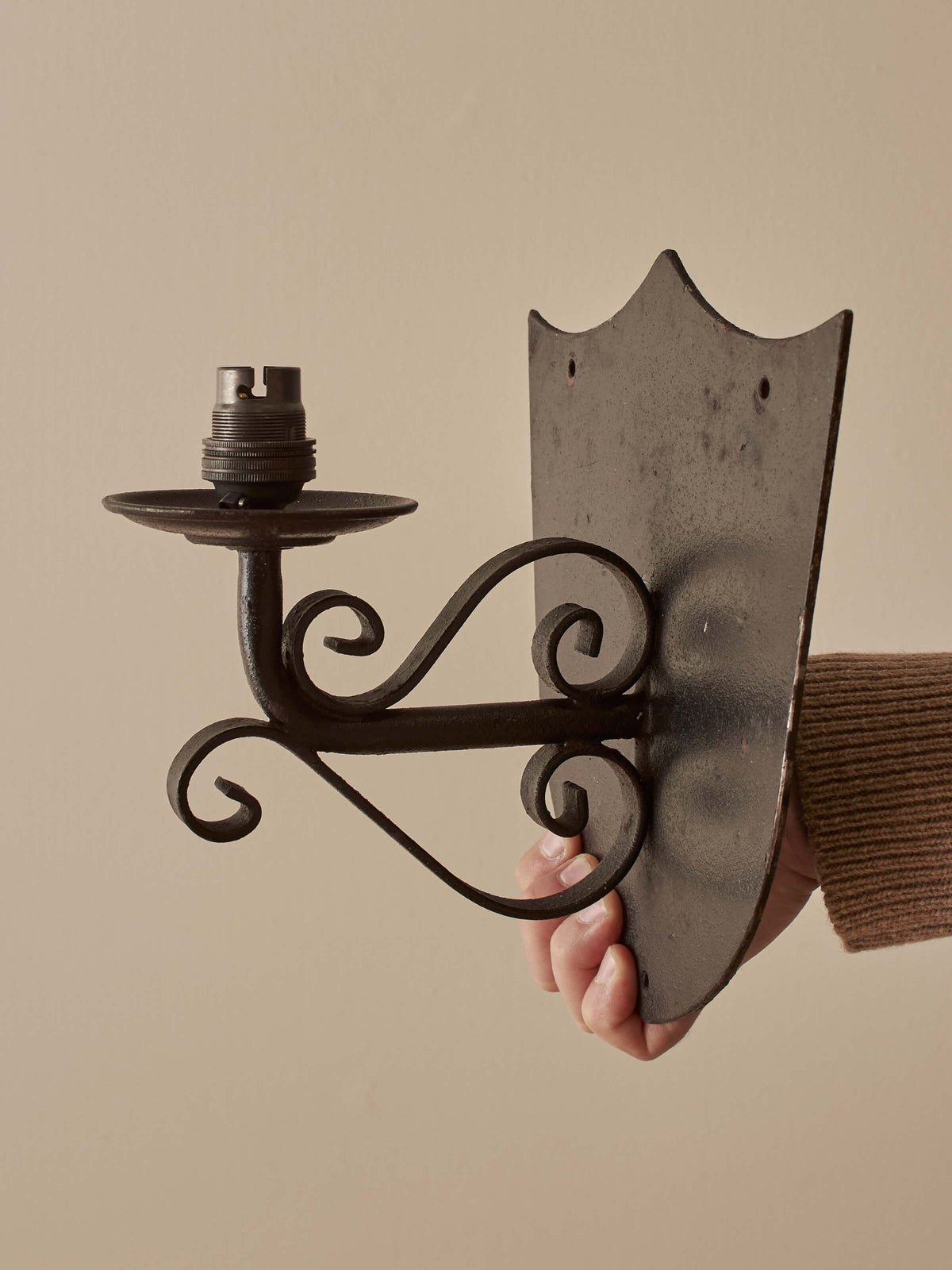 20th-century metal shield wall lights
