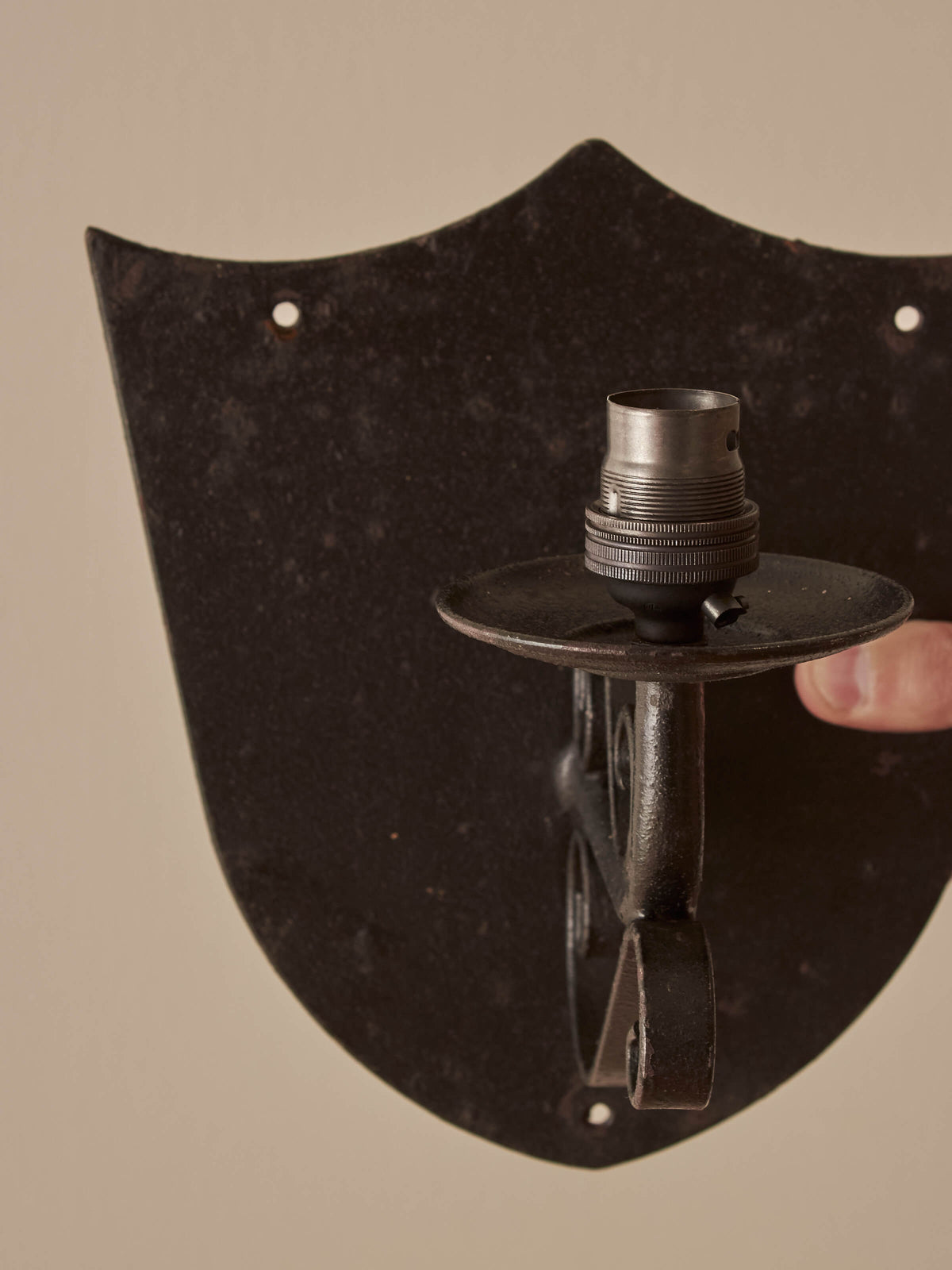 20th-century metal shield wall lights