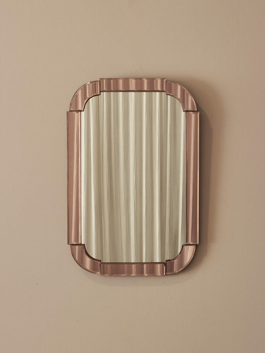 Mid-century mirror with rose panels