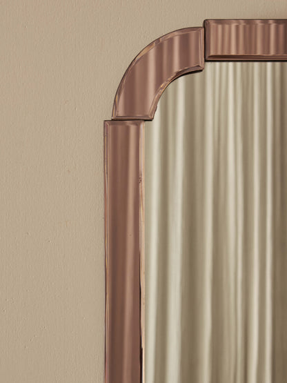 Mid-century mirror with rose panels