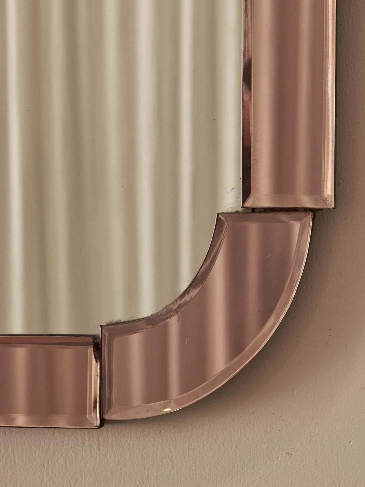 Mid-century mirror with rose panels