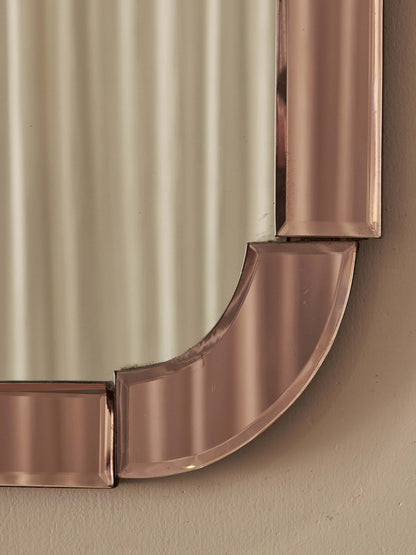 Mid-century mirror with rose panels
