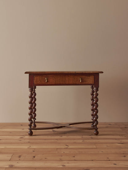 Antique walnut oyster veneered side table