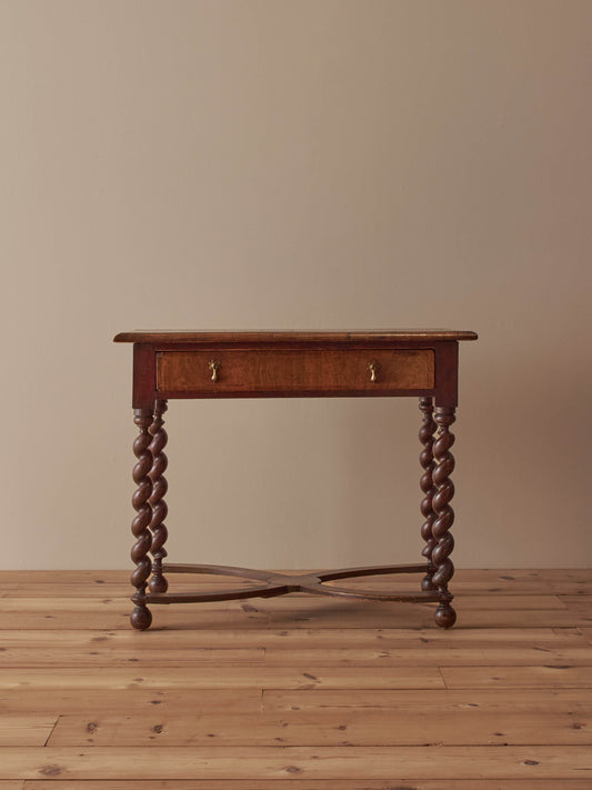 Antique walnut oyster veneered side table