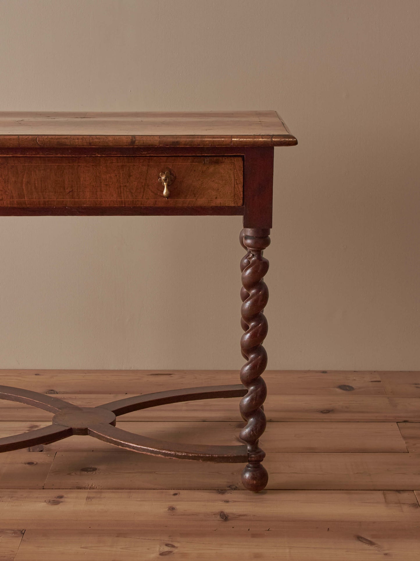 Antique walnut oyster veneered side table
