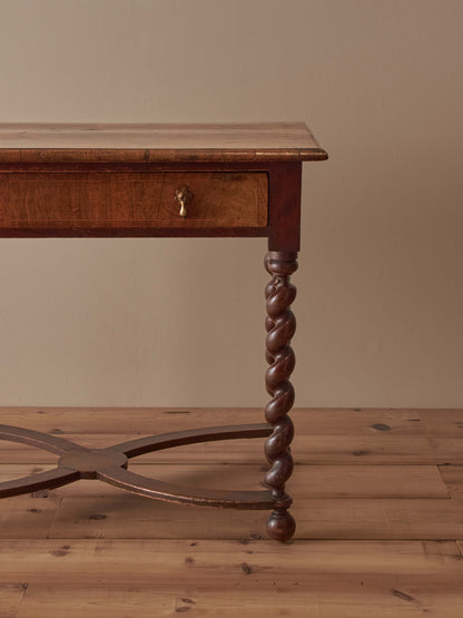 Antique walnut oyster veneered side table