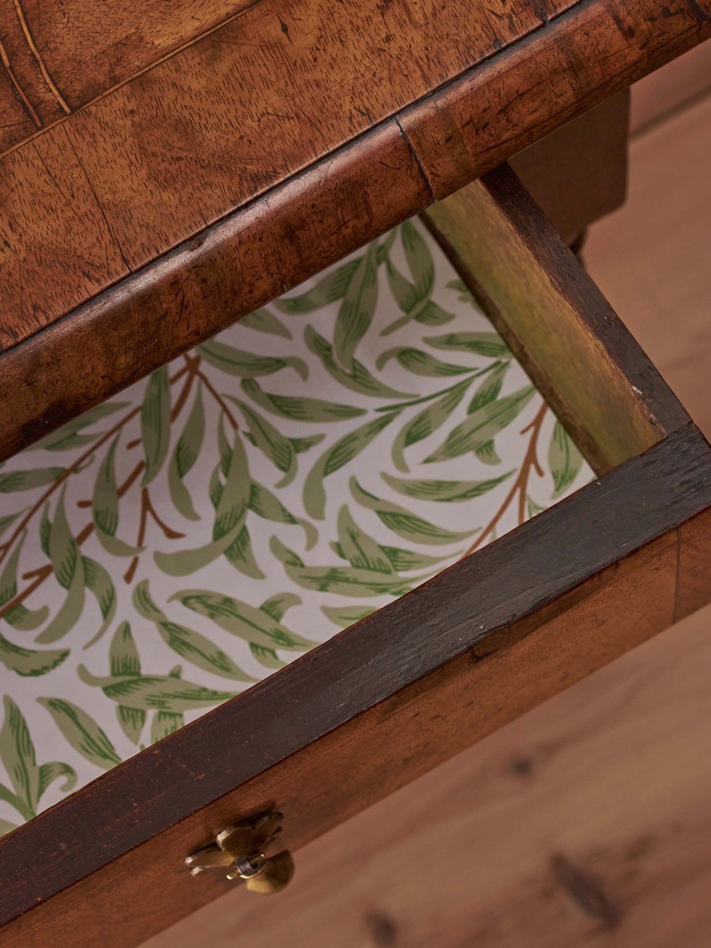 Antique walnut oyster veneered side table