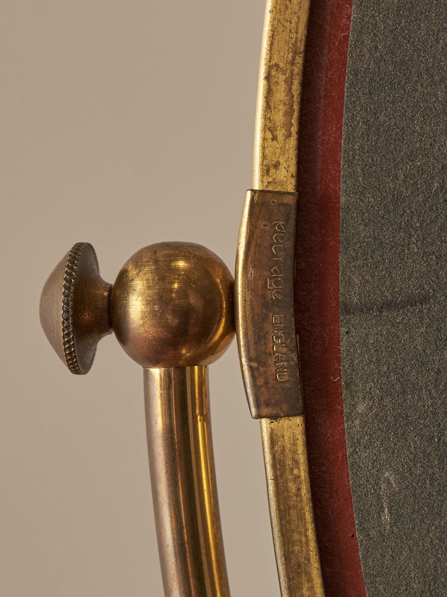 Vintage Peerage brass vanity mirror