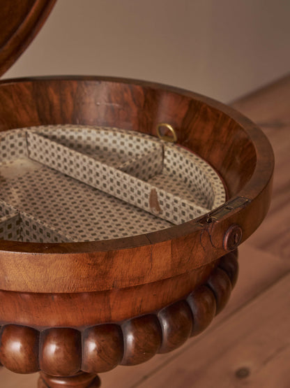 William IV burr walnut spirits table