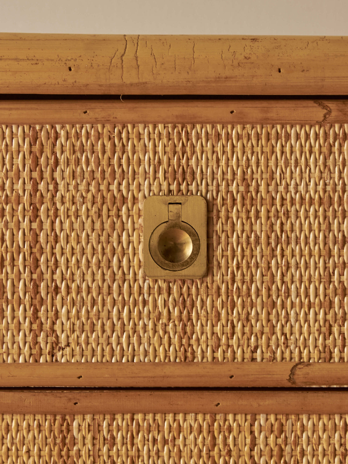 Mid-century Italian rattan chest of drawers