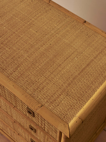 Mid-century Italian rattan chest of drawers