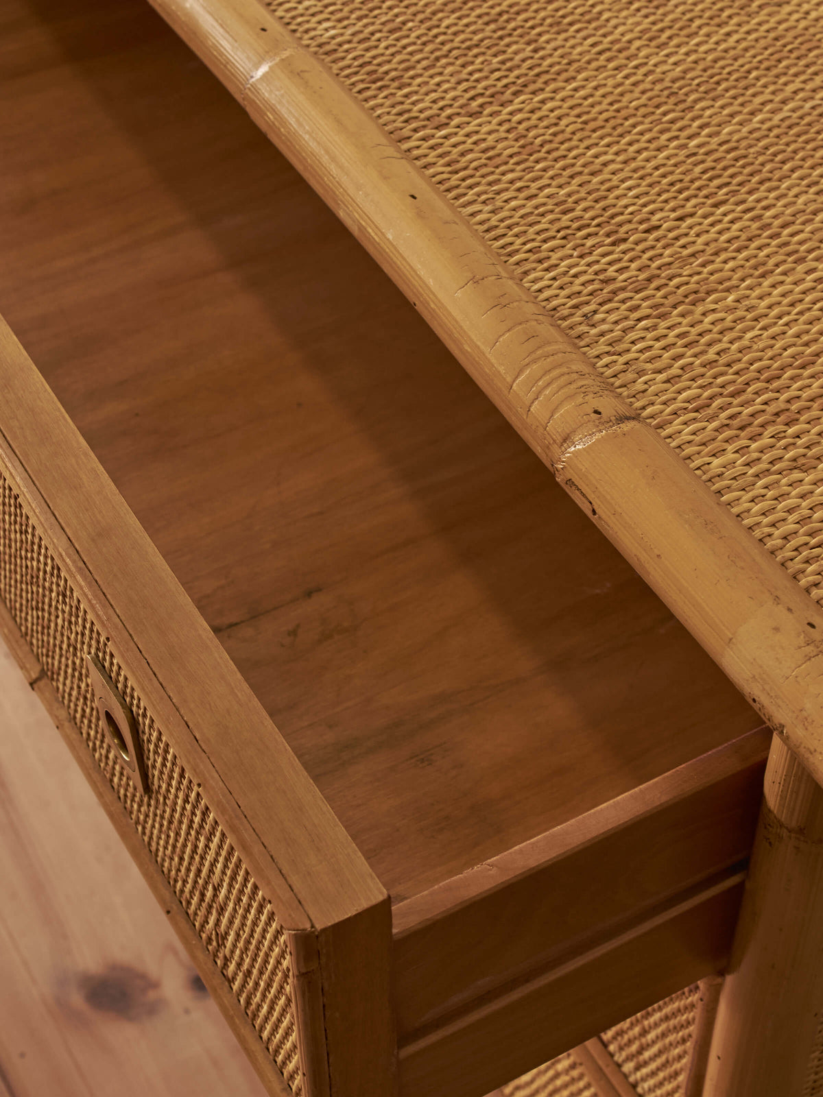 Mid-century Italian rattan chest of drawers
