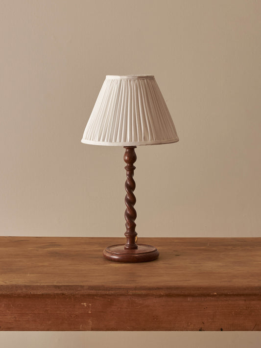 Vintage oak barley twist table lamp