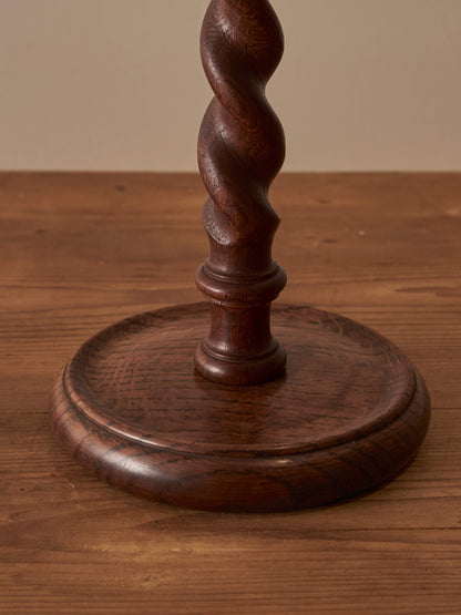 Vintage oak barley twist table lamp