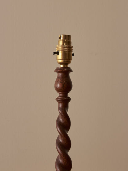 Vintage oak barley twist table lamp