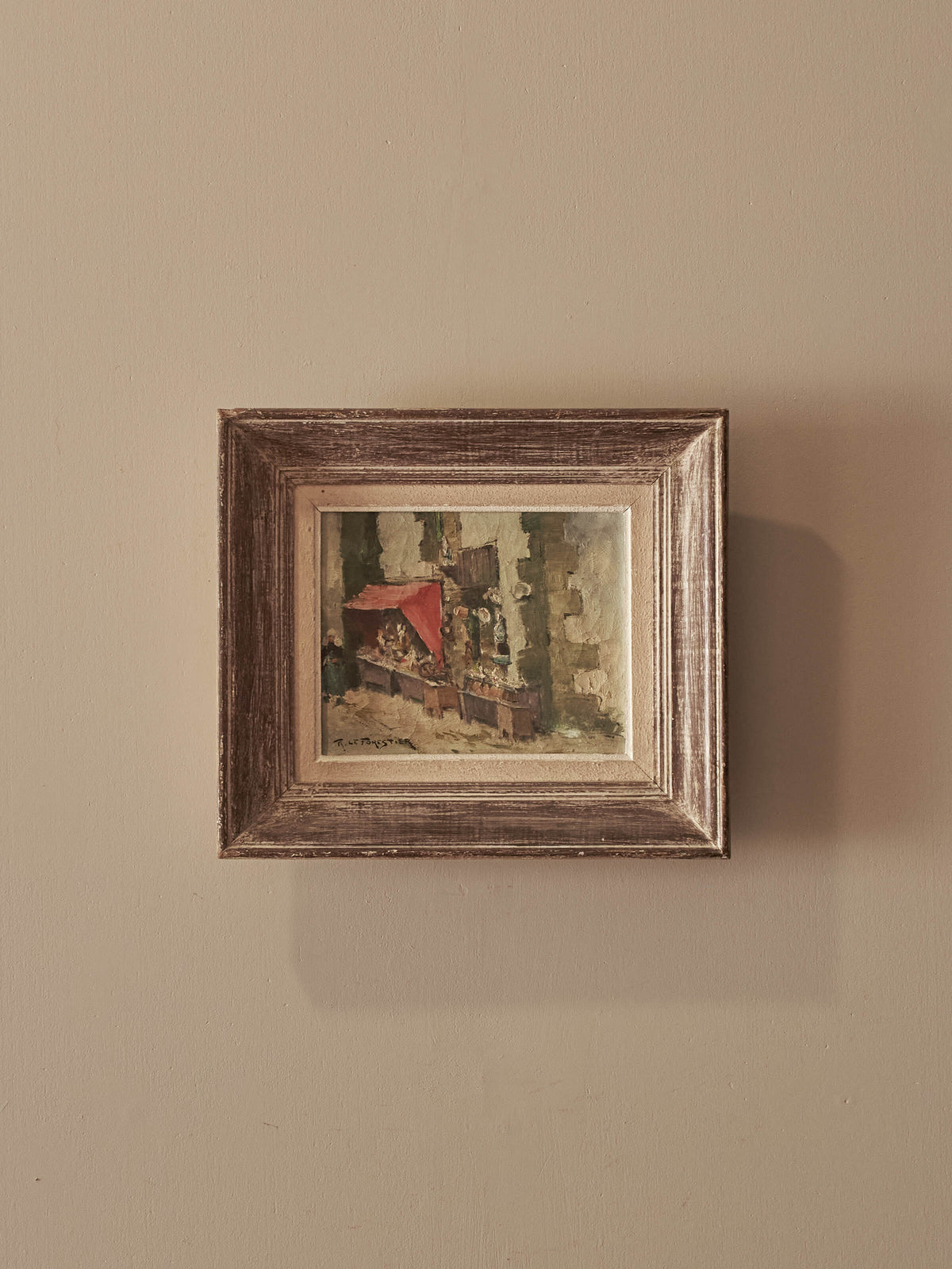 French mid-century oil painting on canvas