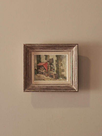French mid-century oil painting on canvas
