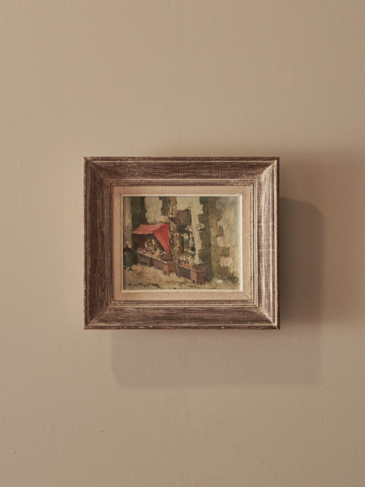 French mid-century oil painting on canvas