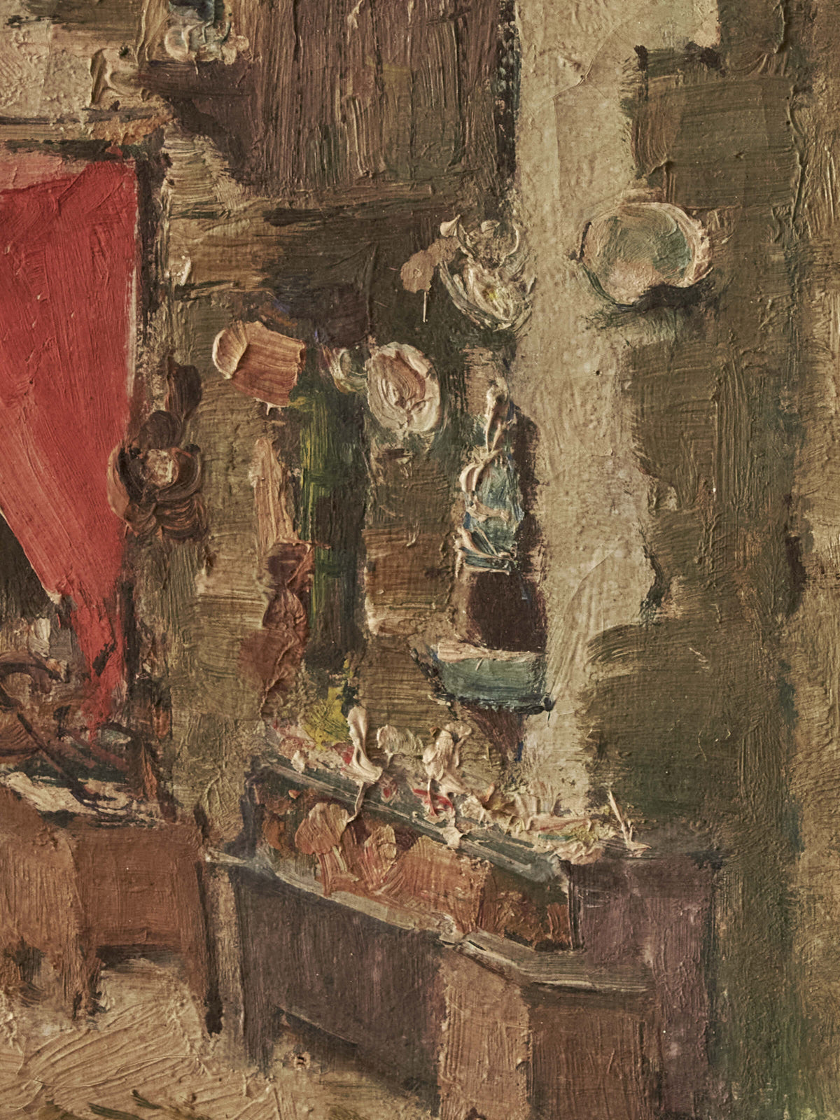 French mid-century oil painting on canvas