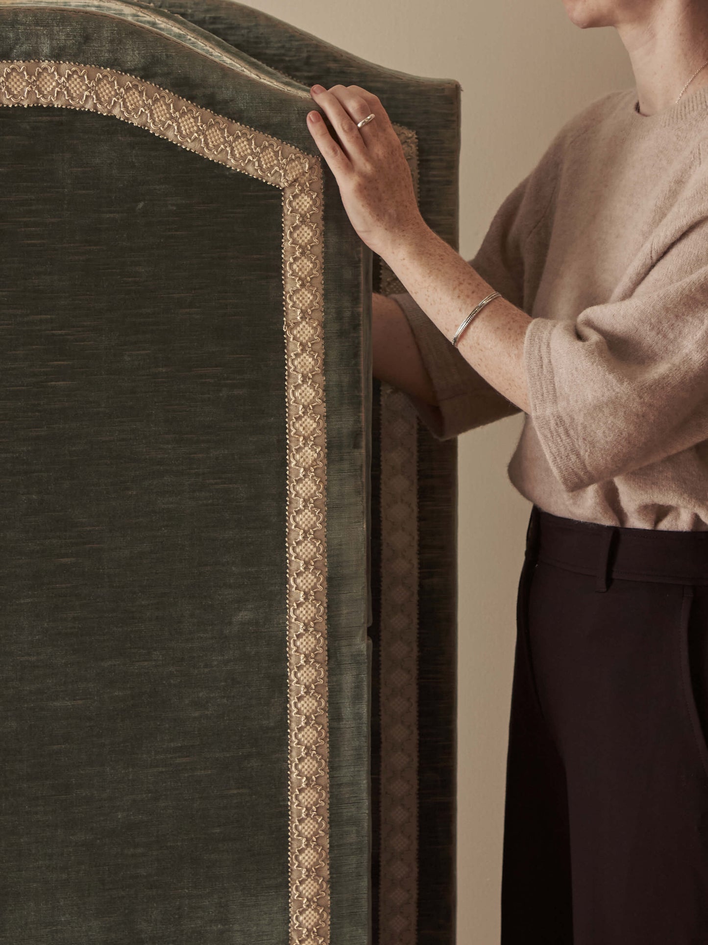 Art Deco upholstered screen